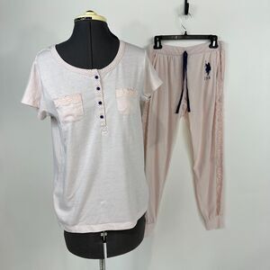 Polo Style Pink Lace-Trim Sleep Set - Women's Intimates